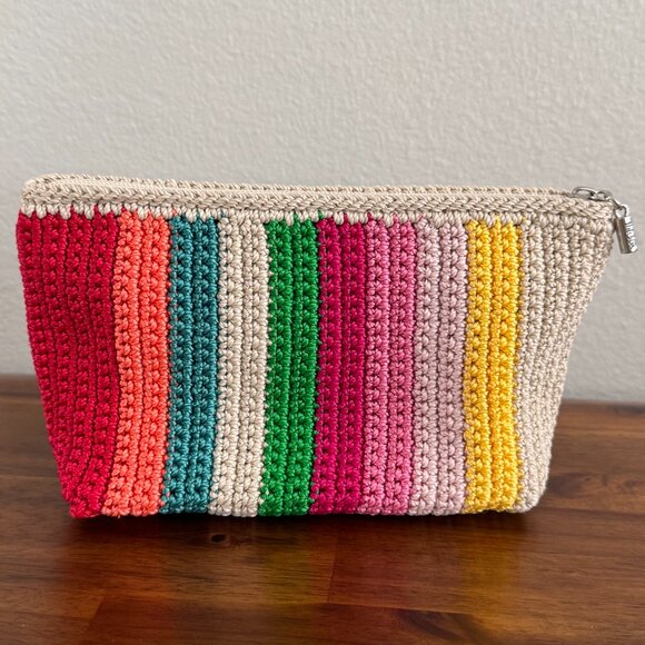 The Sak - Hand Crochet Essential Pouch in Beach Stripe - Picture 3 of 10